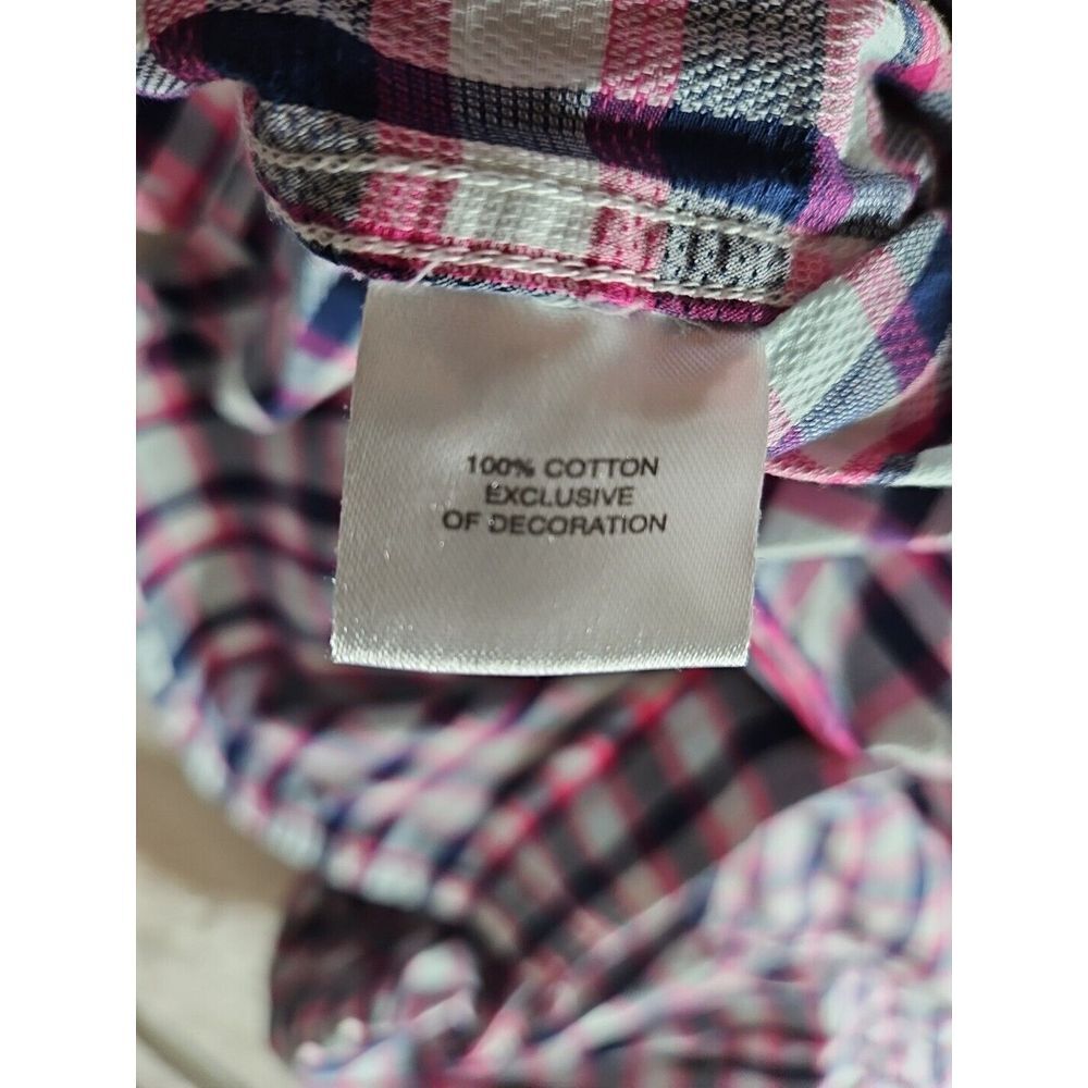 TAILORBYRD 1930 Collection RED WHITE‎ BLUE Plaid Gingham Long Sleeve Shirt Large - Picture 10 of 11